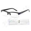 Brýle čtecí UV400 černé s pruhy a pouzdrem